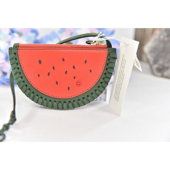 Tory Burch Beaded Watermelon Nubuck Leather Coin Purse NWT - Picture 5 of 7